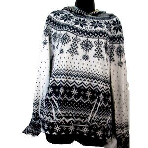 Blumin Apparel Women's Black/White Hoodie Sweatshirt with beading, Size Medium